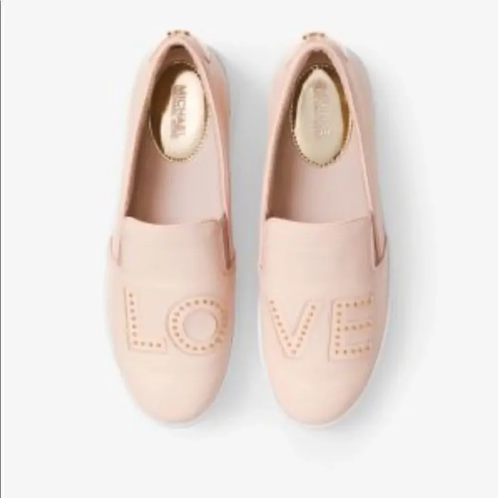 EUC WOMEN’S MICHAEL KORS TRENT SOFT PINK LEATHER SLIP ON SHOES SIZE 10